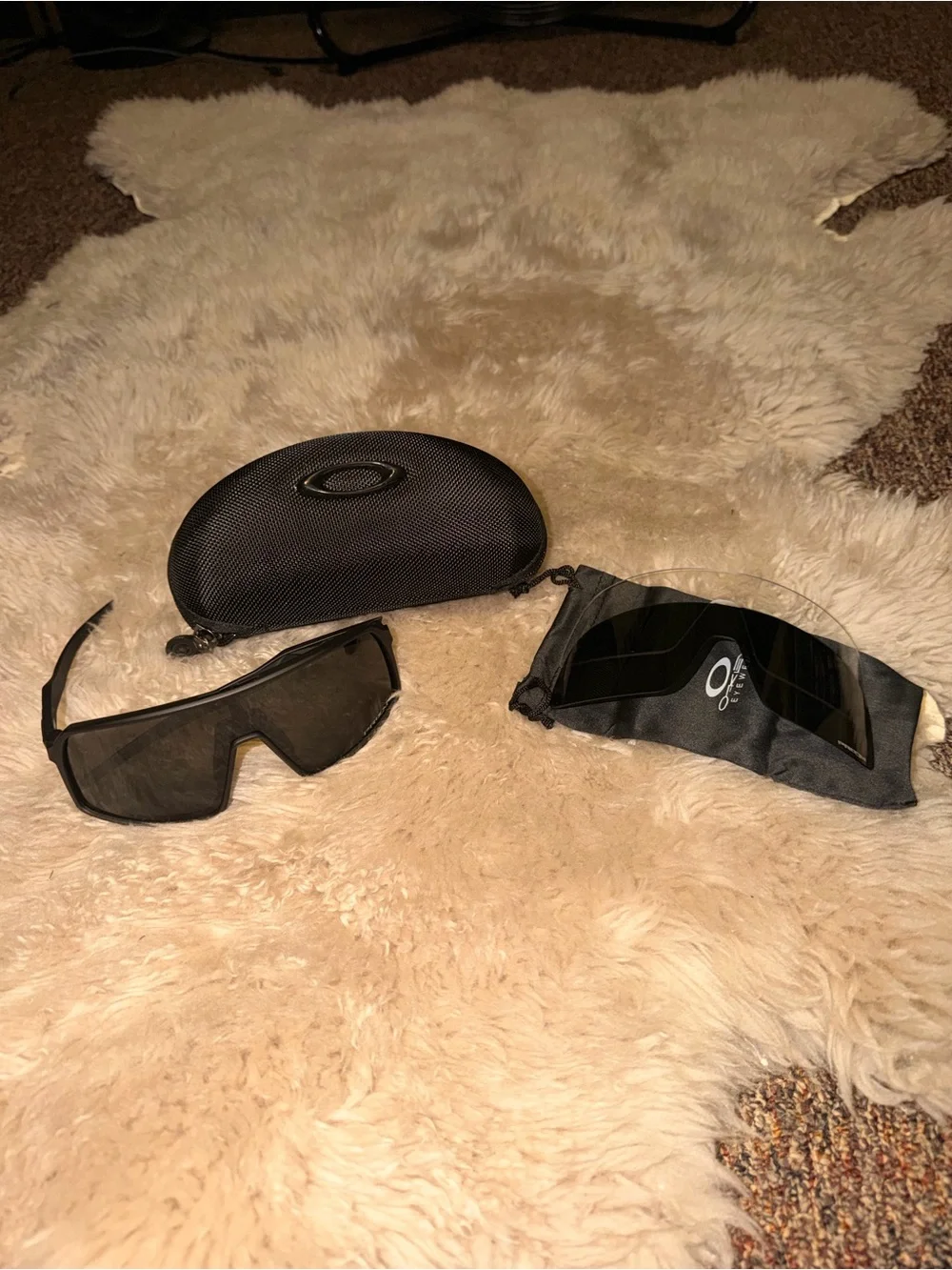 Oakley Black VR/AR Replacement Lenses with Hard Case and Soft Pouch
